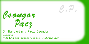 csongor pacz business card